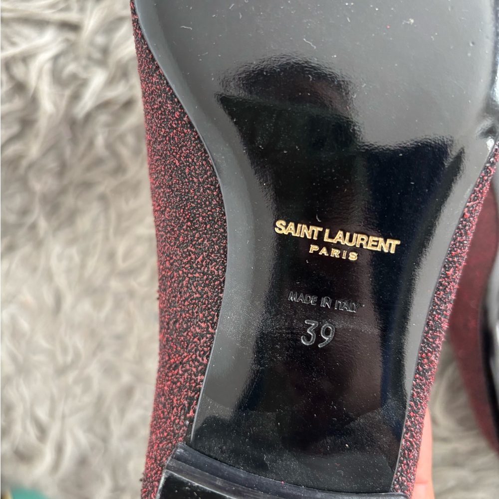 Yves Saint Laurent Brand New Never Worn Glitter Cloth Loafers Sz 39 - Picture 2 of 3
